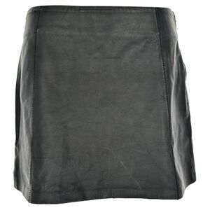 Alexander Wang T. Mini A-Line Skirt in Black Lamb Leather